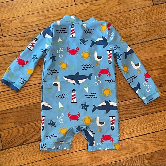 Carter's Blue and White One Piece Swimwear with Nautical Print - Picture 4 of 4